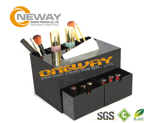 Black Acrylic Cosmetic Counter Display Laser Cutting OEM & ODM