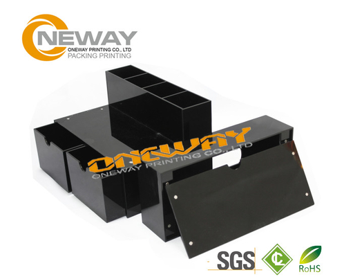 Black Acrylic Cosmetic Counter Display Laser Cutting OEM & ODM
