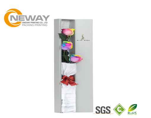 Luxury Custom Square White Flower Paper Box With Elegant Lid