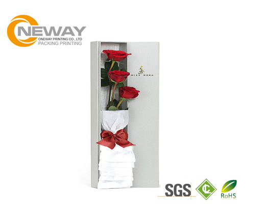 Luxury Custom Square White Flower Paper Box With Elegant Lid