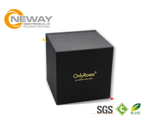 Luxury Custom Printing Black Cardboard Packaging Flower Boxes
