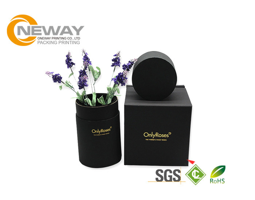 Luxury Custom Printing Black Cardboard Packaging Flower Boxes