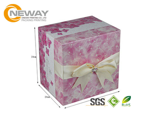 Professional CMYK Full Color Offset Printing Custom Printed Cardboard Boxes With Colored Ribbons