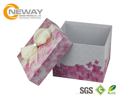 Professional CMYK Full Color Offset Printing Custom Printed Cardboard Boxes With Colored Ribbons