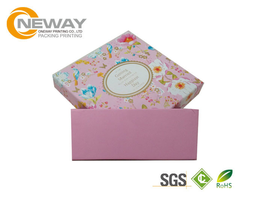 Custom Square Large Floral Gift Box With White Square Lids For Birthday